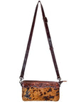 American Darling Small Crossbody Hand Tooled Hair On Genuine Leather Women Bag Western Handbag Purse