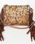 American Darling Western Small Crossbody Bag – Genuine Hair-On Cowhide Leather with Fringes, Adjustable Strap, Handcrafted in Texas