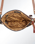 American Darling Western Small Crossbody Bag – Genuine Hair-On Cowhide Leather with Fringes, Adjustable Strap, Handcrafted in Texas