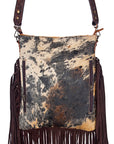 American Darling Messenger Hand Tooled Hair On Genuine Leather Western Women Bag Handbag Purse | Cute