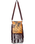American Darling ADBGS192BRAC1 Messenger Hair On Genuine Leather Women Bag Western Handbag Purse