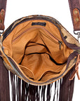 American Darling ADBGS192BRAC1 Messenger Hair On Genuine Leather Women Bag Western Handbag Purse