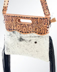 Hand Tooled Saddle Blanket Leather Western Clutch For Women
