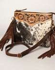 American Darling Small Crossbody Hand Tooled Hair On Genuine Leather Women Bag Western Handbag Purse