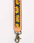 American Darling ADSTF101BKBU Hand Tooled Genuine Leather Crossbody Handle Strap For Bags