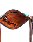 American Darling ADBGZ157DAR1 Clutch Hand Tooled Saddle Blanket Genuine Leather Women Bag Western Handbag Purse