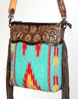 American Darling ADBGZ158 Signature Crossbody Hand Tooled Saddle Blanket Genuine Leather Women Bag Western Handbag Purse
