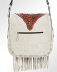 American Darling ADBGH133 Hand Tooled Hair On Genuine Leather Women Bag Western Handbag Purse
