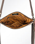 American Darling Western Small Crossbody Bag – Genuine Hair-On Cowhide Leather with Fringes, Adjustable Strap, Handcrafted in Texas