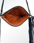 American Darling Western Small Crossbody Bag – Genuine Hair-On Cowhide Leather with Fringes, Adjustable Strap, Handcrafted in Texas