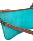 American Darling ADBG344TRQ3 Wristlet Embossed Genuine Leather Women Bag Western Handbag Purse