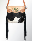 Hand Tooled Saddle Blanket Leather Western Clutch For Women