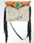 Hand Tooled Saddle Blanket Leather Western Clutch For Women