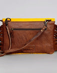 American Darling ADBG501A Clutch Hand Tooled Hair On Genuine Leather women bag western handbag purse