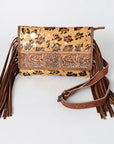 American Darling ADBG506CHEGOFRNG Small Crossbody Hand Tooled Hair-On Genuine Leather Women Bag Western Handbag Purse