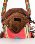 American Darling Tote Hand Tooled Hair On Genuine Leather Women Bag Western Handbag Purse