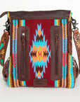 American Darling Messenger Saddle Blanket Genuine Leather Women Bag Western Handbag Purse