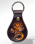 American Darling ADKR150 Hand Tooled Carved Genuine Leather Keyring
