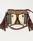 American Darling Hand Tooled Hair On Genuine Leather Women Bag Western Handbag Purse