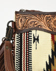 American Darling Hand Tooled Hair On Genuine Leather Women Bag Western Handbag Purse