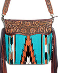 American Darling Signature Crossbody Hand Tooled Saddle Blanket Genuine Leather Women Bag Western Handbag Purse