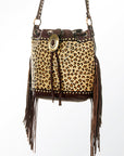 American Darling Bucket Hair On Genuine Leather Women Bag Western Handbag Purse