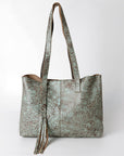 American Darling ADBGZ208TRQ Tote Embossed Genuine Leather Women Bag Western Handbag Purse