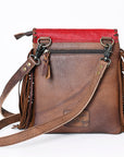 American Darling ADBG527RED Crossbody Hair-On Genuine Leather Women Bag Western Handbag Purse