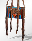American Darling ADBG534 Tote Hand Tooled Saddle Blanket Genuine Leather Women Bag Western Handbag Purse