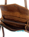American Darling ADBG514BR Small Crossbody Hand Tooled Genuine Leather Women Bag Western Handbag Purse