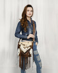 American Darling ADBG515 Large Crossbody Hair-On Genuine Leather Women Bag Western Handbag Purse