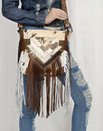 American Darling ADBG515 Large Crossbody Hair-On Genuine Leather Women Bag Western Handbag Purse