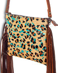 American Darling Western Small Crossbody Bag – Genuine Hair-On Cowhide Leather with Fringes, Adjustable Strap, Handcrafted in Texas