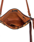 American Darling Western Small Crossbody Bag – Genuine Hair-On Cowhide Leather with Fringes, Adjustable Strap, Handcrafted in Texas