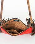American Darling Western Small Crossbody Bag – Genuine Hair-On Cowhide Leather with Fringes, Adjustable Strap, Handcrafted in Texas