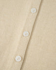 Solid Button-Front Rolled Hem Sweater Top