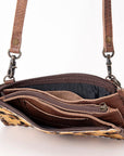 American Darling ADBG535BR Wallet Hand Tooled Genuine Leather Women Bag Western Handbag Purse
