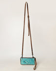 American Darling ADBG535BR Wallet Hand Tooled Genuine Leather Women Bag Western Handbag Purse
