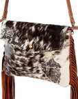 American Darling ADBG503BRWFRNG Wallet Hair-On Genuine Leather Women Bag Western Handbag Purse