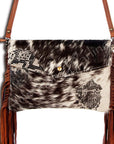 American Darling ADBG503BRWFRNG Wallet Hair-On Genuine Leather Women Bag Western Handbag Purse