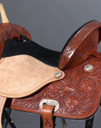 Western Horse Saddle Hilason In American Leather Flex Tree Barrel Trail