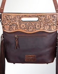 American Darling Clutch Hand Tooled Saddle Blanket Fabric Genuine Leather Western Women Bag Handbag Purse | Purses for Cute