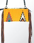 American Darling ADBG344A-BKW Cross Body Saddle Blanket Hair On Genuine Leather Women Bag Western Handbag Purse