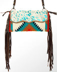 American Darling ADBG344B-ACTRQ Cross Body Saddle Blanket Hair On Genuine Leather Women Bag Western Handbag Purse
