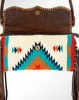 American Darling ADBG344B-ACTRQ Cross Body Saddle Blanket Hair On Genuine Leather Women Bag Western Handbag Purse