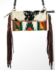 American Darling ADBG344D-ACSL Cross Body Saddle Blanket Hair On Genuine Leather Women Bag Western Handbag Purse