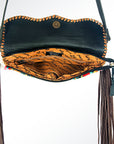 American Darling ADBG344D-ACSL Cross Body Saddle Blanket Hair On Genuine Leather Women Bag Western Handbag Purse