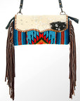American Darling ADBG344F-ACSL Cross Body Saddle Blanket Hair On Genuine Leather Women Bag Western Handbag Purse