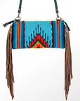 American Darling ADBG344F-ACSL Cross Body Saddle Blanket Hair On Genuine Leather Women Bag Western Handbag Purse