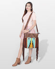 American Darling SIGNATURE CROSSBODY Hand Tooled Upcycled Wool Genuine Leather women bag western handbag purse